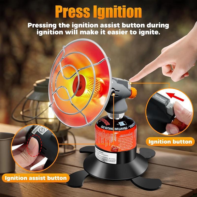 8500BTU Portable Propane Heater – Reinforced Base & Tank Holder ⛽